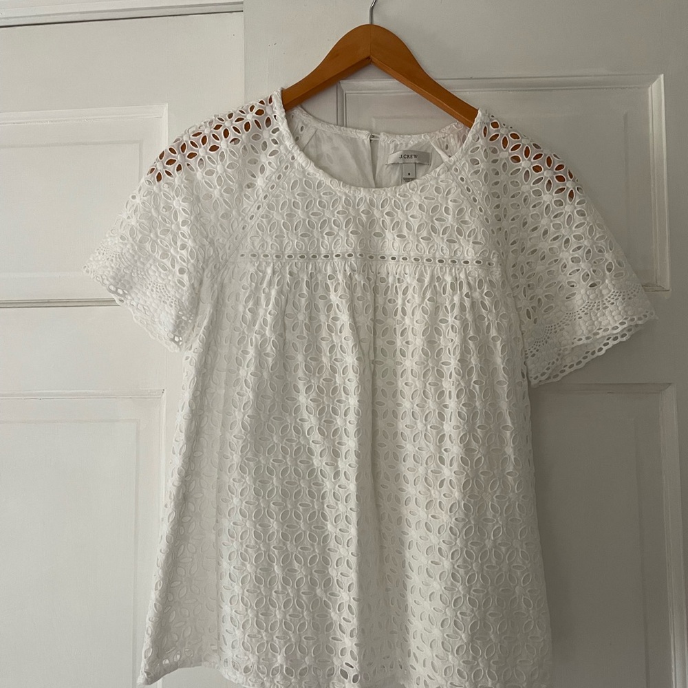 J Crew white, Anglaise blouse